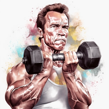 arnold schwarzenegger holding dumbbells clipart