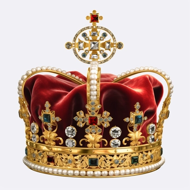 create a clipart of the English crown to commemorate the coronation of the new kin, white background
