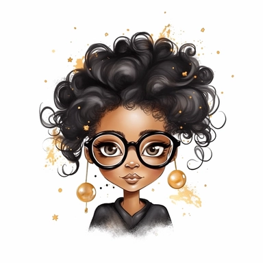 imagination, Boss lady black girl clipart, white background