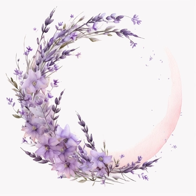 with white background, art Watercolor, Watercolor lavender and Baby's Breath Crescent floral clipart, hd, high detailed, light airy and lavender bold purple, delicate petals, pastel, muted, soft, subtle, romantic, dreamy, ultra details, high resulution, dynamic lighting, rendering, photo realistic, lightroom gallery, cinematic lighting