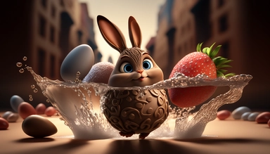 easter eggs gently sink into liquid chocolate, strawberry, chocolate bar, chocolate eggs, photo clipart, background, delicious, studio photographic light, many intricate details, harmonious composition, volumetric lighting, professional luxury food photographer, photographic lighting + f2. 8 80mm lens, lots of intricate details, canon, sharp focus, ureal photo realism, hyper-realism