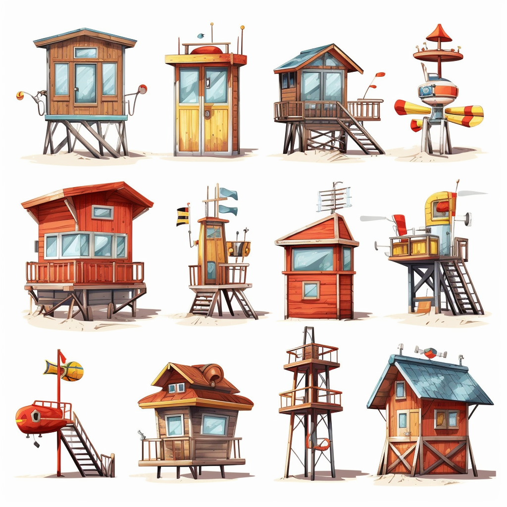 beach hut cliparts