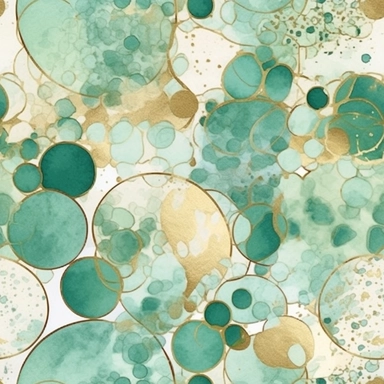 jade clipart, Watercolor paper, pale colors, gold striated, summer water bubbles, romantic , pre-raphaelite, abstract