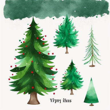 simplified clipart single christmas tree, simple shapes, no lines, no outlines, clipart, featured on dribble, cartoon tree clipart, minimalist, computer vector graphic design clip art, watercolor illustration clipart, watercolour clipart, watercolor illlustration for kids and children, book illustration, print on demand image, PNG tranparent background