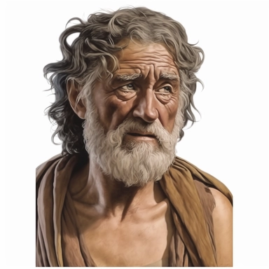 clipart Ancient Greek man, photo realistic, white background