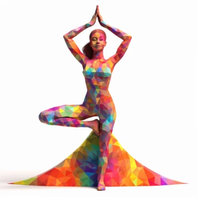 3D Empowering Women, Embracing Wellness: International Yoga Day! illustartion Clipart, Colorful, Retro, highly detailed, white background 8k