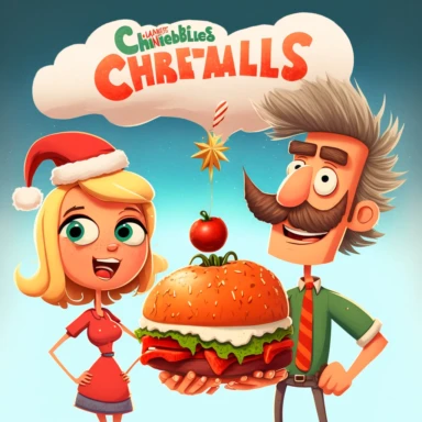 christmas clipart in the style of cloudy with a chance of meatballs movie animation