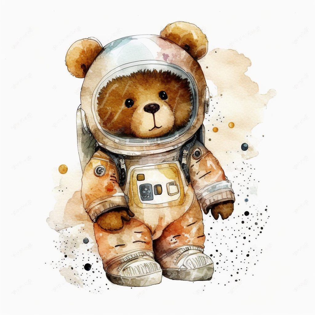 astronaut bear cliparts