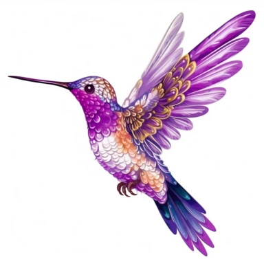 make a clipart of a purple humming bird