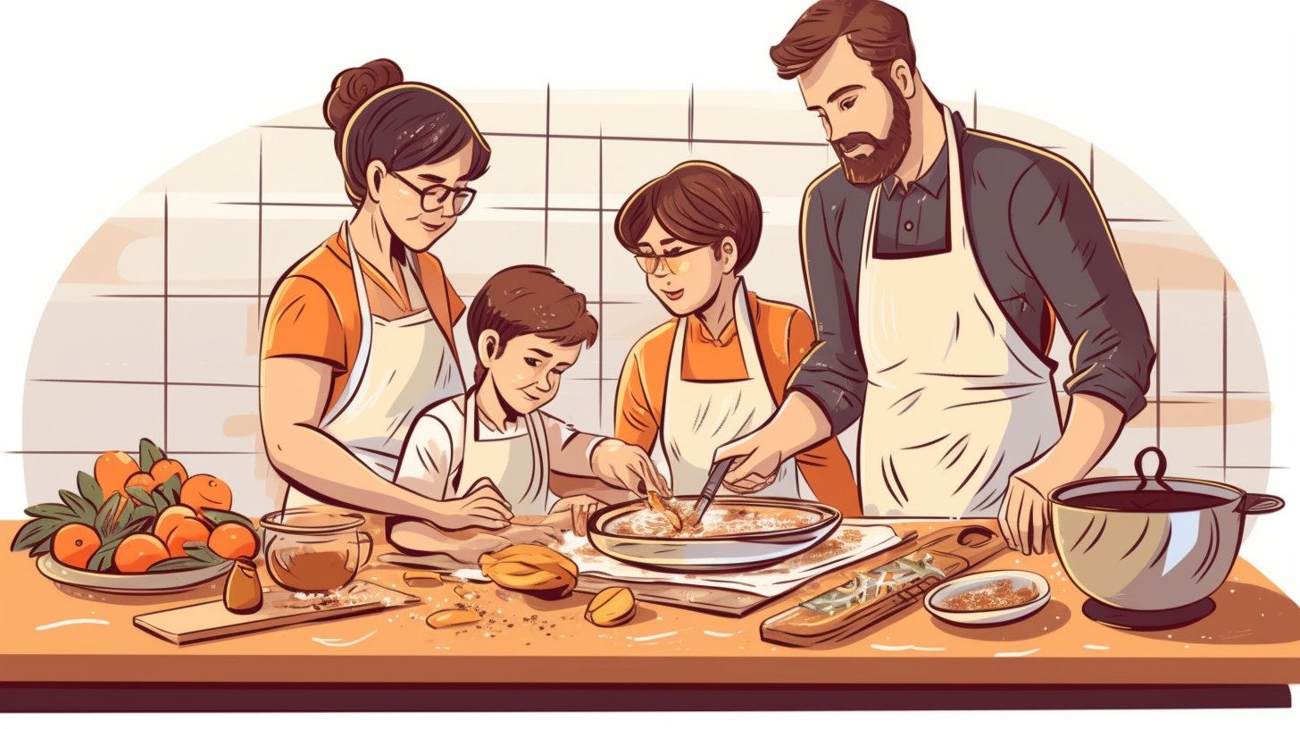 family cooking cliparts