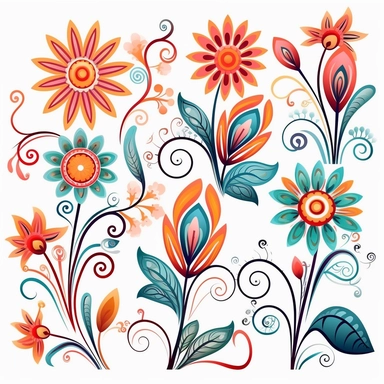 abstract flowers clip art