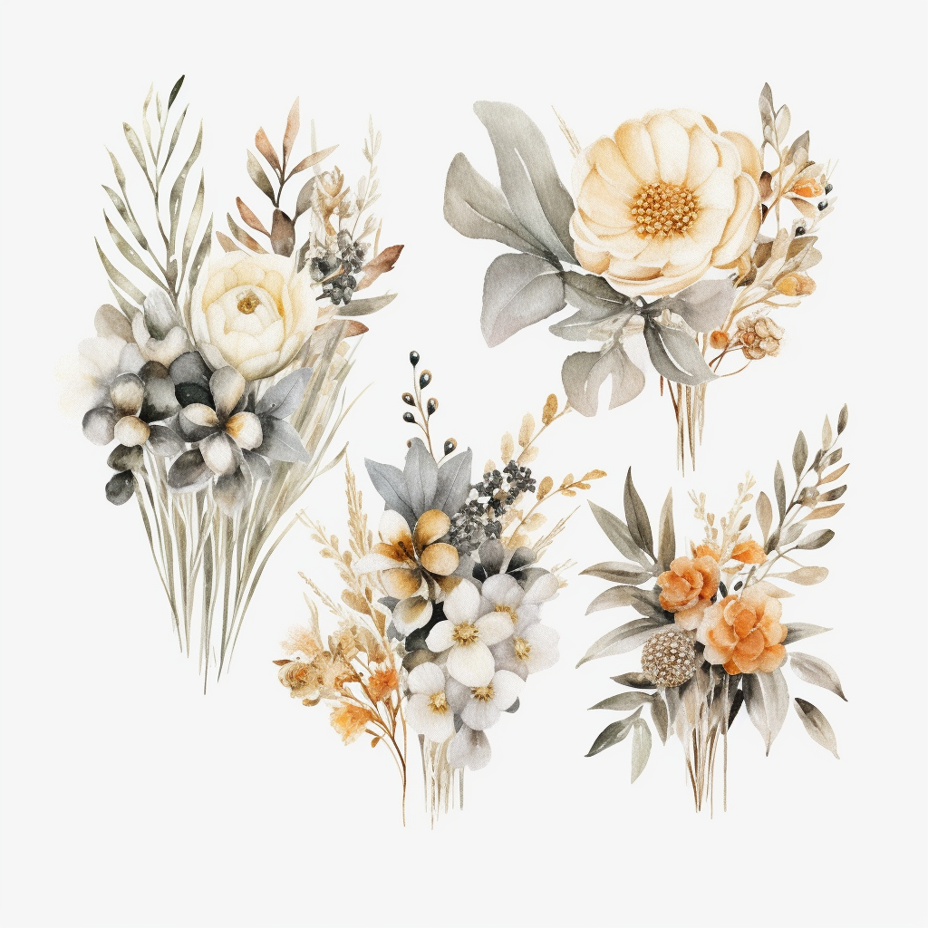 gray flower cliparts