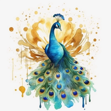 watercolor peacock clipart png graphics ,aquarelle fantasy sun catcher, feathers 8k,rain view - <@1115140997073096794> (fast)