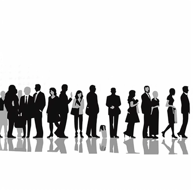 clip art of black and white outline people