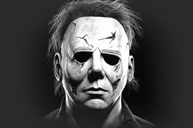 Michael Myers, Halloween movie, mask, Halloween, horror, sticker, printable, highly detailed, isolated on white, clipart, vector