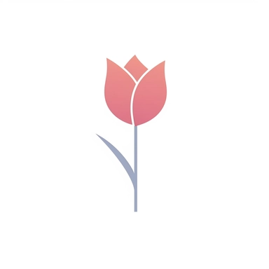 colored minimalist tulip clipart by using simple, clean lines to outline the shape of a tulip. isolated on white background, different sizes and proportions to achieve a desired look. Consider adding a slight curve to the stem for a more organic feel.