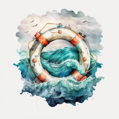 maritime Clipart Rettungsring watercolor
