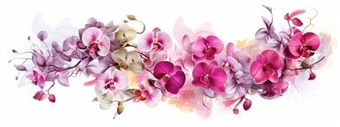 n the midst of your design journey, it's time to create eye-catching orchid border clipart that will add a touch of sophistication to the corners of invitations. Your task is to develop a versatile orchid clipart design, isolated on a clear white background. Consider the lines, shapes, and intricate details that make orchids unique. Embrace your artistic style, whether it's whimsical, realistic, or minimalist, and create a set of clipart elements that capture the essence of these enchanting flow