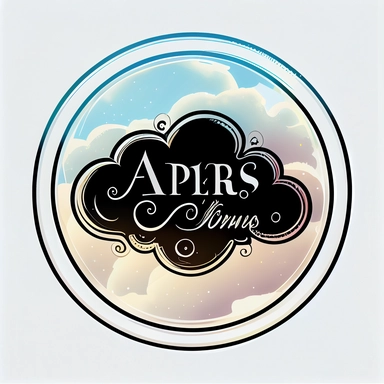 Art shop Logo, digital dreams, simple, fantasy, clouds, clipart, dreamy, trendy, by Alan Fletcher