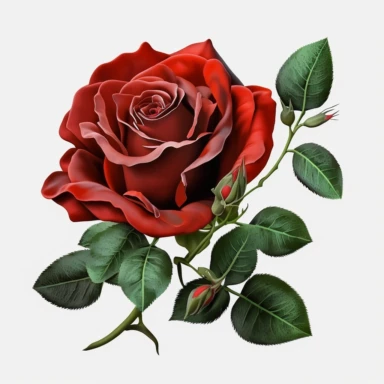 Watercolor red rose clipart red rose on transparent background. no text. lifelike. 4k. 8k. the rose has no leaves on the thorns. hyper realistic, red rose circle ribbon, no background