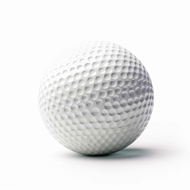 Golf ball isolated on white with clipping path