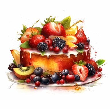 fruit cake clipart, HD, on white background-- ar 3:2