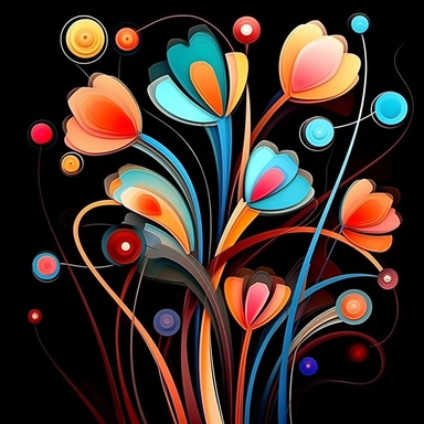 abstract flowers clip art