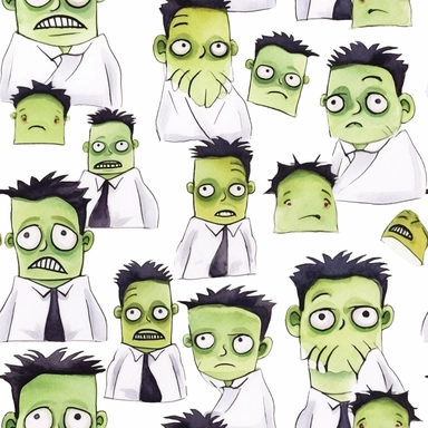 Seamless, Watercolor, Halloween Frankenstein 1 clipart, white background,