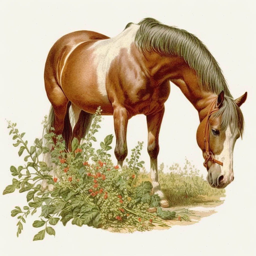 horses eating cliparts