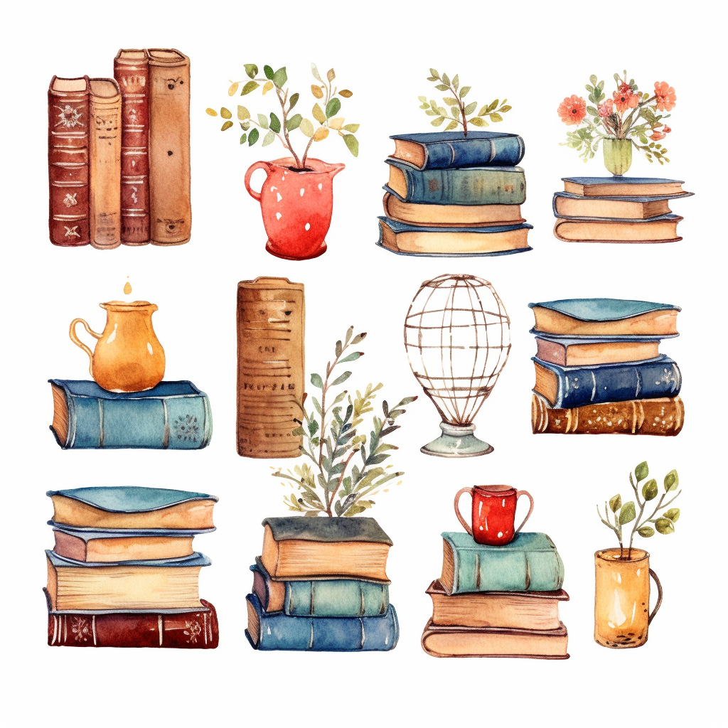 book setting cliparts