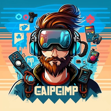 Game Developer, programmer, coding bootcamp, workshop, vr headset, gauges, virtual reality, poster, vector, 2d illustration, clipart, few colors