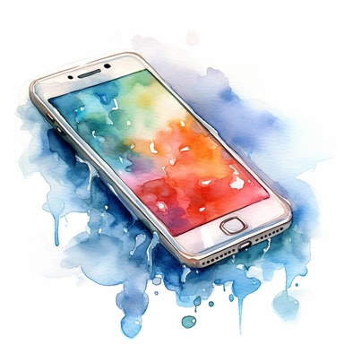 watercolor clipart of one single smart phone