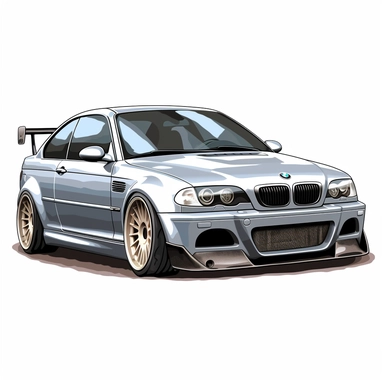 Bmw e46 clipart grey white background