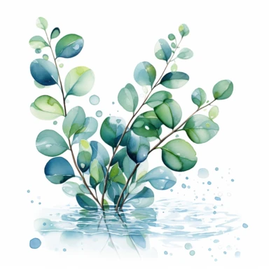 watercolor Waterthymes plant clipart,white background
