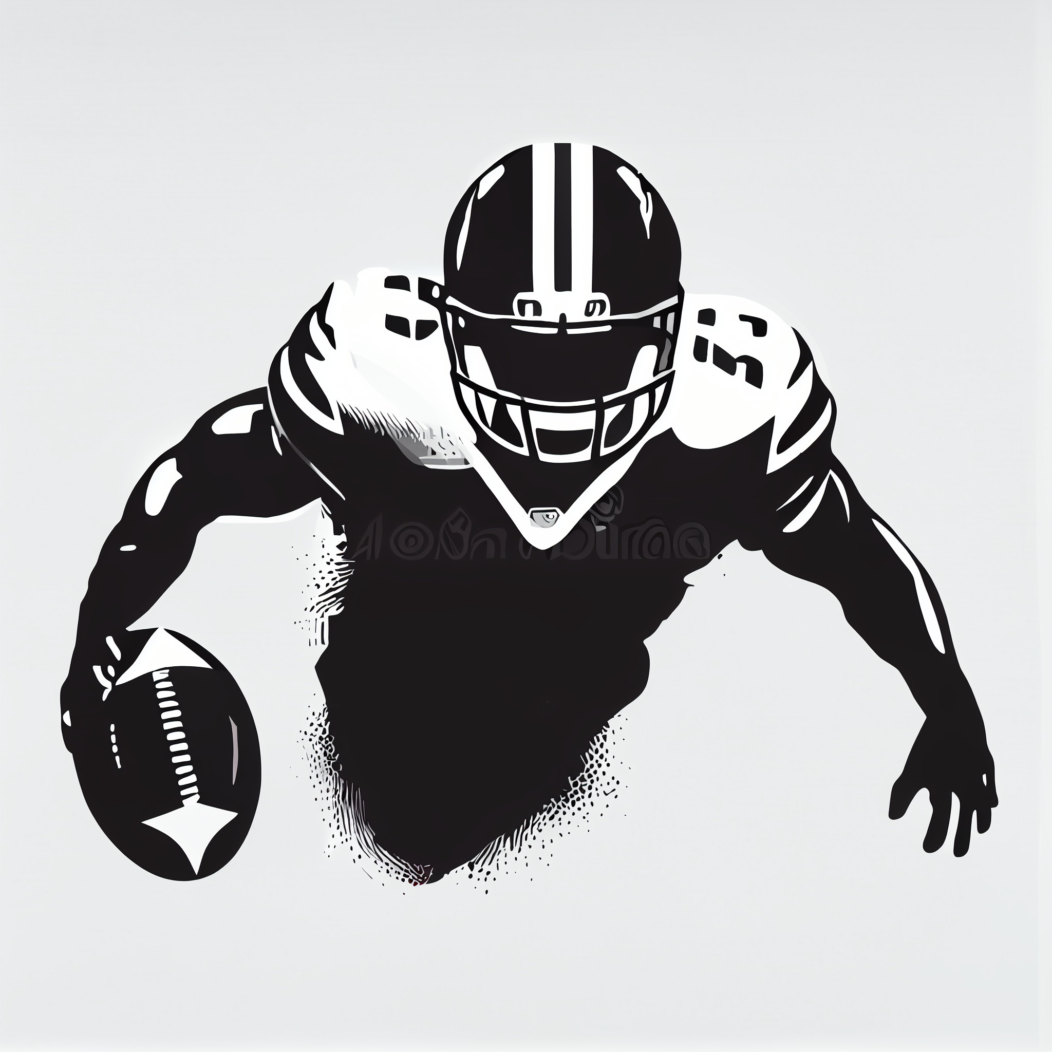 black and white football clipart