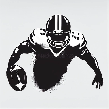 clipart, vector, simple, american football, black and white