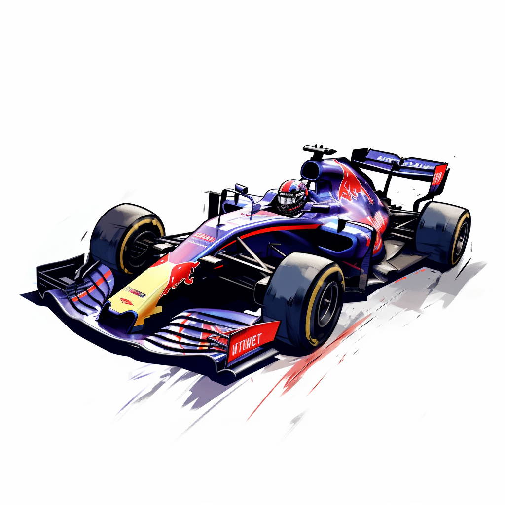 Clipart of the formula one car from Pierre Gasly with minimal details ...