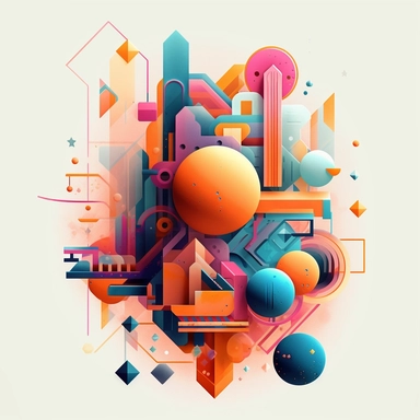 abstract vector graphic drawing close up of a colorful geometric shapes combination with a white background, james gilleard and james jean, escher, trending on artisation, by Sam Spratt, dan mcpharlin: : clipart icon, simple gradient color from yellow to metalic blue, vector - based, sharp border, plane color and very defined