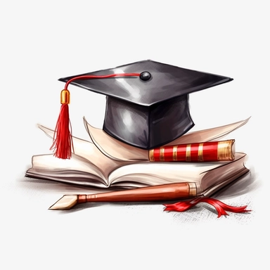 clipart of graduation certificate isolated white background