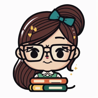 simple clipart. librarian cute. white background