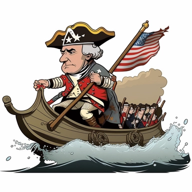 generate clipart of george washington crossing the delaware without watermark