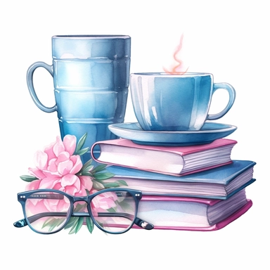 soft baby blue or a relaxing shade of teal illustration clipart planner girl book stack pink purse coffee cup clip art pink glass with lashes