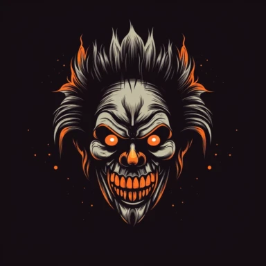 logo for halloween party, simple design, clipart, prom night theme, horror movie, creepy, 1980s vibe, minimalistic design, urban brand recognition, famous, high end marketing, 2 color vector image, simple yet stylish, positive impact, in the style of a tee-shirt logo
