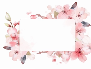 watercolor sakura frame isolated frame clip art vector illustration, cherry blossom, watercolor frame with flowers and a square silhouette, rectangle shape, accurate design, soft watercolor, minimalist, Style of Soft edges and atmospheric effects, in the style of subtle color variations, pastoral charm, romantic, embroidery, organic realism, isolated white background, soft focus technique, tattoo-inspired, delicate composition, accurate and detailed, realistic hyper-detail, 8k