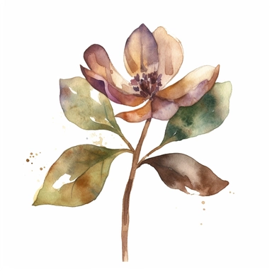 watercolor, a piece of botanical item clipart, faded barely visible color