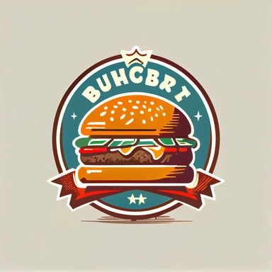 hamburger shop style company symbol, minimal, png, vector icon, clipart, emblem, transparent background