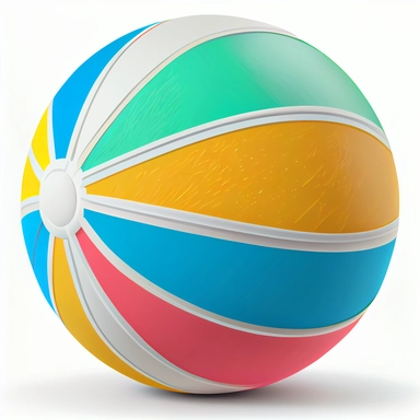 beach ball, clip art, no shadow, hd, 8k, white background, sharp,