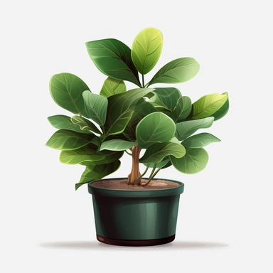 Clipart, vector, potted plant, with transparent background