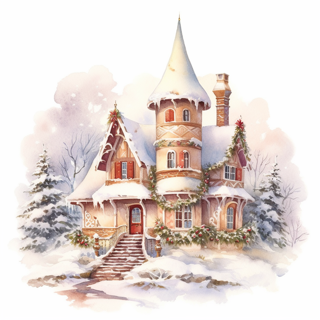 christmas house clipart