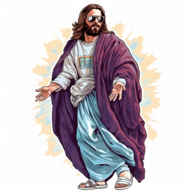 clip art of Jesus wearing hype beast clothes